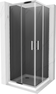Mexen Rio kvadratna tuš kabina 90 x 90 cm, grafit, krom + tuš kad Flat, bela - 860-090-090-01-40-4010