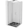 Mexen Rio cabine de douche carrée 80 x 80 cm, transparent, chrome + receveur Flat, noir - 860-080-080-01-00-4070