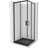 Mexen Rio vierkante douchecabine 90 x 90 cm, transparant, zwart + Flat douchebak, zwart - 860-090-090-70-00-4070B