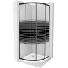 Mexen Rio halve cirkel douchecabine 80 x 80 cm, zwarte strepen, zwart + Flat douchebak, wit - 863-080-080-70-20-4110B