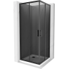 Mexen Rio cabine de douche carrée 70 x 70 cm, graphite, noir + bac Flat, blanc - 860-070-070-70-40-4010B