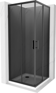 Mexen Rio square shower cabin 70 x 70 cm, graphite, black + Flat tray, white - 860-070-070-70-40-4010B