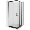 Mexen Rio cabine de douche carrée 80 x 80 cm, givrée, noire + receveur Flat, noir - 860-080-080-70-30-4070B