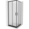 Mexen Rio cabine de duche quadrada 80 x 80 cm, fosca, preta + base de duche Flat, preta - 860-080-080-70-30-4070B