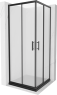 Mexen Rio cabine de duche quadrada 80 x 80 cm, fosca, preta + base de duche Flat, preta - 860-080-080-70-30-4070B