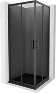 Mexen Rio kvadratna pršna kabina 90 x 90 cm, grafit, črna + pladenj Flat, črn - 860-090-090-70-40-4070B