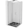 Mexen Rio vierkante douchecabine 70 x 70 cm, transparant, chroom + Flat-douchebak, zwart - 860-070-070-01-00-4070