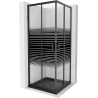 Mexen Rio vierkante douchecabine 70 x 70 cm, zwarte strepen, zwart + Flat douchebak, zwart - 860-070-070-70-20-4070B