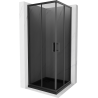 Mexen Rio square shower enclosure 70 x 70 cm, graphite, black + Flat tray, black - 860-070-070-70-40-4070B