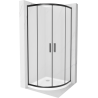 Mexen Rio douchecabine halfrond 80 x 80 cm, ijs, zwart + Flat douchebak, wit - 863-080-080-70-30-4110B