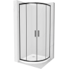 Mexen Rio cabina de ducha semicircular 90 x 90 cm, escarcha, negro + plato de ducha Flat, blanco - 863-090-090-70-30-4110B