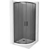 Mexen Rio cabina doccia semicircolare 90 x 90 cm, grafite, nero + piatto doccia Flat, bianco - 863-090-090-70-40-4110B