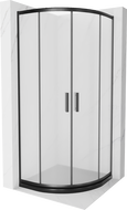 Mexen Rio cabine de duche semicircular 90 x 90 cm, fosco, preta + base de duche Flat, preta - 863-090-090-70-30-4170B