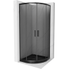Mexen Rio douchecabine halfrond 80 x 80 cm, grafiet, zwart + Flat douchebak, zwart 863-080-080-70-40-4170B