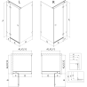 Mexen Lunar T Duschkabine schwenkbar links 140 x 100 cm, transparent, gebürstetes Kupfer - 834T-140-100-65-00-L