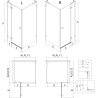 Mexen Lunar L Duschkabine schwenkbar links 100 x 70 cm, transparent, schwarz - 834L-100-070-70-00-L