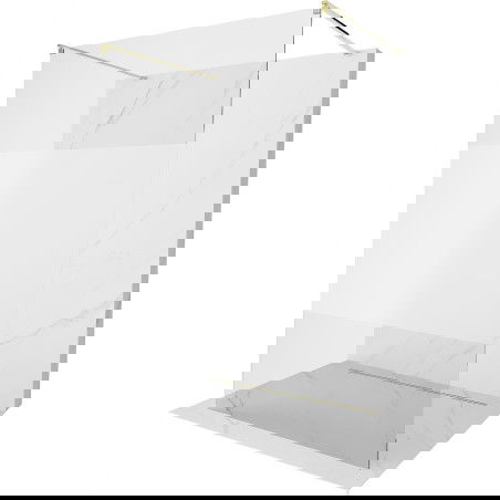 Mexen Kioto vapaasti seisova suihkuseinä 140 x 200 cm, kirkas/huurre 8 mm, kulta - 800-140-002-50-35