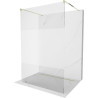Mexen Kioto paroi de douche autoportante 140 x 200 cm, transparent/givré 8 mm, dorée - 800-140-002-50-35
