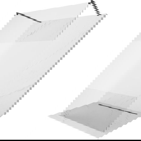 Mexen Kioto vrijstaande douchewand 140 x 200 cm, transparant/matglas 8 mm, zwart - 800-140-002-70-35