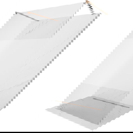 Mexen Kioto ελεύθερο γυάλινο πάνελ ντους 140 x 200 εκ., διάφανο/πάχνη 8 χιλ., ροζ