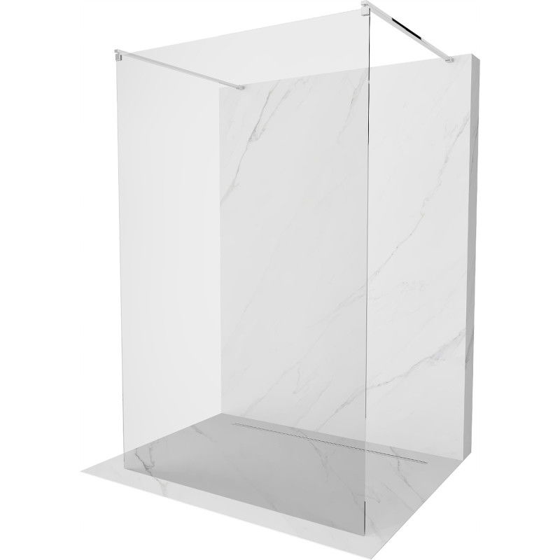 Mexen Kioto freistehende Duschwand 130 x 200 cm, transparent 8 mm, Chrom - 800-130-002-01-00