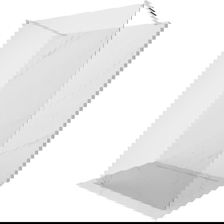 Mexen Kioto freistehende Duschwand 130 x 200 cm, transparent 8 mm, Chrom - 800-130-002-01-00