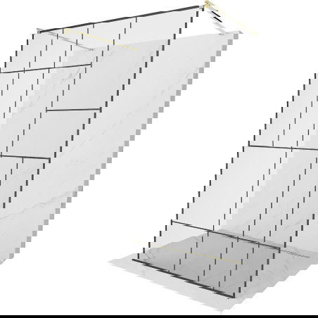 Mexen Kioto samostojna tuš stena 120 x 200 cm, črni vzorec 8 mm, zlata - 800-120-002-50-78