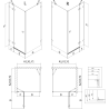 Mexen Lunar tuš kabina s preklopnim vratima desna 100 x 100 cm, prozirna, ružičasto zlato - 834-100-100-60-00-P
