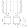 Cabine de douche à porte battante Mexen Lunar, droite 100 x 100 cm, transparent, noir - 834-100-100-70-00-P