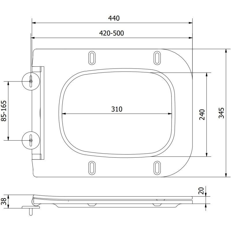 Mexen Madox däischter gro mat, lues ofgrëigende Slim-Sëtz aus Duroplast - 39154061