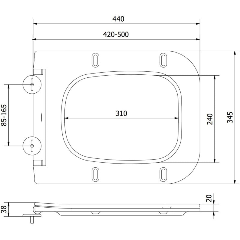 Mexen Madox tapa de asiento de cierre suave slim, duroplast, blanco brillo - 39154000