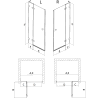 Mexen Lunar L right-hand hinged shower door 130 cm, transparent, black - 834L-130-000-70-00-P