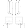 Mexen Lunar L porte de douche battante droite 95 cm, transparent, noir - 834L-095-000-70-00-P