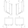 Mexen Lunar Duschdrehtür links 145 cm, transparent, schwarz - 834S-145-050-70-00-L