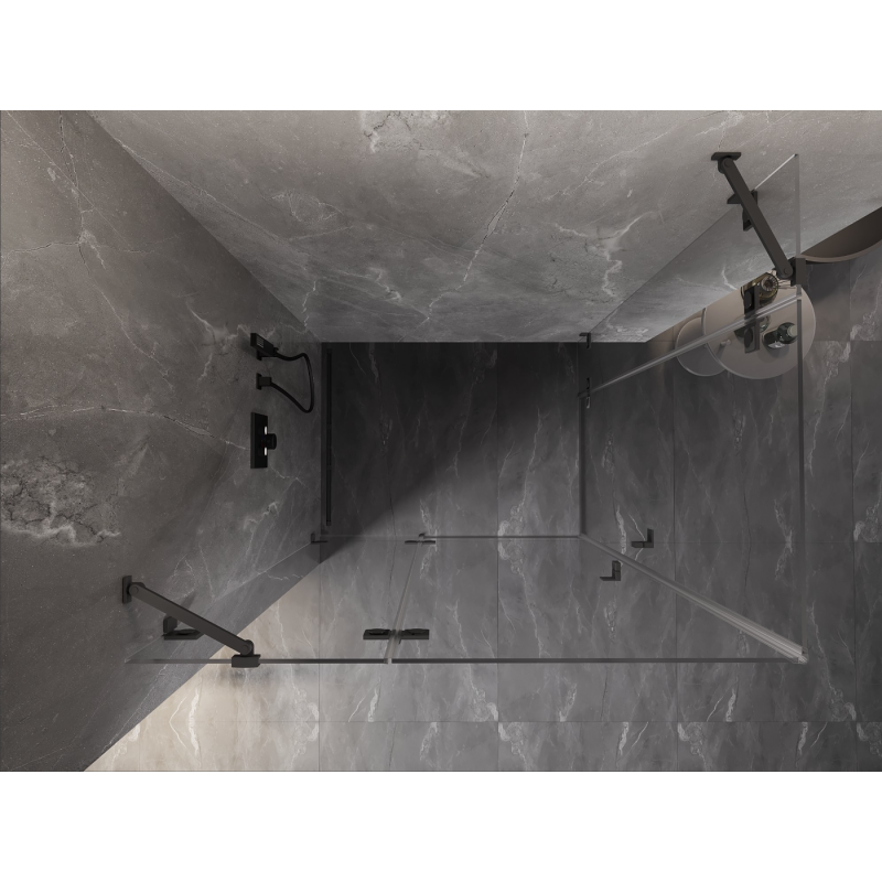 Mexen Lunar Duo 120 x 110 cm Left Swing Shower Enclosure, Transparent, Gun Metal - 834-120L-110P-95-00