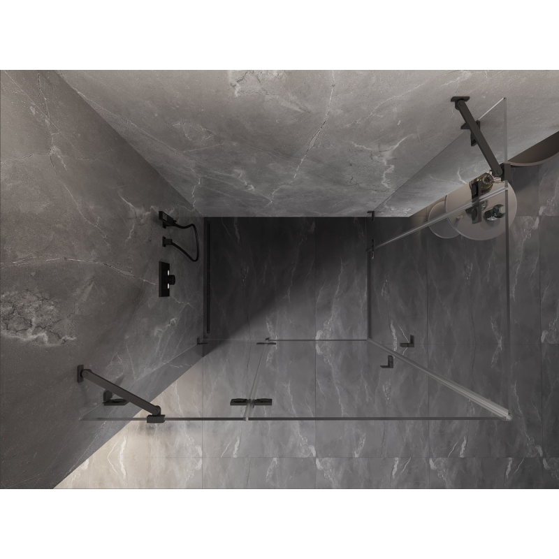 Mexen Lunar Duo cabine de douche pivotante gauche 120 x 110 cm, transparent, métal gun - 834-120L-110P-95-00