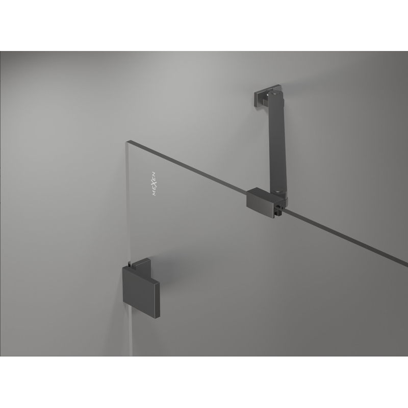 Mexen Lunar Duo cabina doccia a battente sinistra 120 x 110 cm, trasparente, metallo canna di fucile - 834-120L-110P-95-00