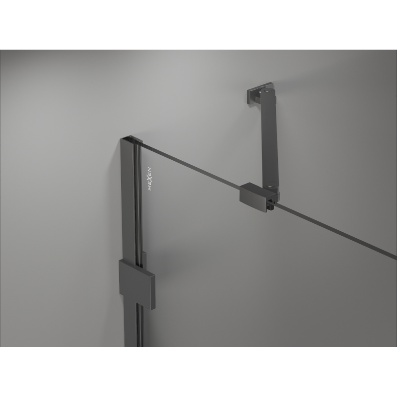 Mexen Lunar Duo cabina doccia a battente sinistra 120 x 110 cm, trasparente, metallo canna di fucile - 834-120L-110P-95-00