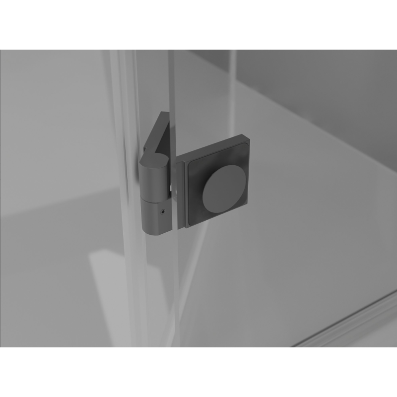 Mexen Lunar Duo cabina doccia a battente sinistra 120 x 110 cm, trasparente, metallo canna di fucile - 834-120L-110P-95-00