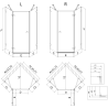 Mexen Lunar Fünfeck-Duschkabine, links öffnend, 80 x 80 cm, transparent, schwarz - 831-080L-080P-70-00-L