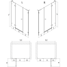 Mexen Lunar L Duschdrehtür rechts 155 cm, transparent, Chrom - 834SL-155-050-01-00-P