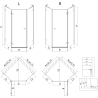 Mexen Lunar L pentagonal shower enclosure left side 90 x 80 cm, transparent, chrome - 831L-090L-080P-01-00-L