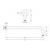 Mexen Wand-Duscharm 40 cm Weiß - 79211-20
