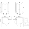 Mexen Lunar L Duo cabine de douche pivotante 115 x 110 cm, transparent, blanc - 834L-115L-110P-20-00
