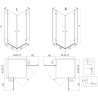 Mexen Lunar L Duo cabine de douche battante 120 x 80 cm, transparent, blanc - 834L-120L-080P-20-00