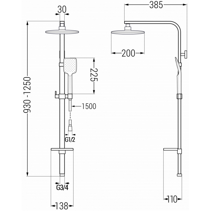 Mexen Q62 Shower Column, White - 798626295-20