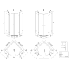 Mexen Lunar Duschkabine halbrund schwenkbar links 100 x 90 cm, transparent, Chrom - 833-100L-090P-01-00