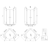 Mexen Lunar kaarjas dušinurk ülestõstetav 90 x 90 cm, läbipaistev, kroom - 833-090L-090P-01-00