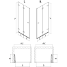 Mexen Lunar-F kokkupandavad parempoolsed dušiuksed, 95 cm, läbipaistev, valge - 836-095-000-20-00-P