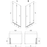 Mexen Lunar-F porte de douche pliantes à droite 95 cm, transparent, or brossé - 836-095-000-55-00-P